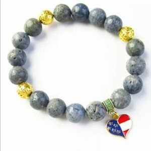 Blue Coral Round Ball Stretchy bracelet